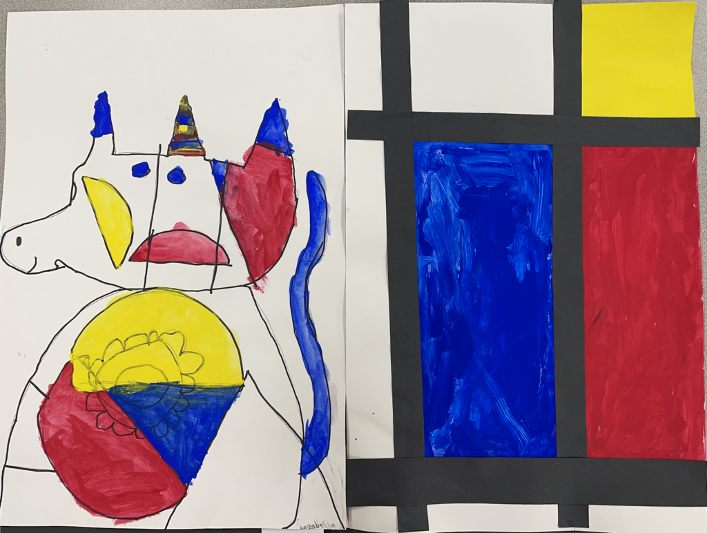 Kindergarten Art - Izzabella Florom and Javarian Choquette